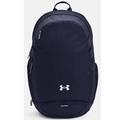 Under Armour Hustle 5.0 Backpack Midnight Navy Metallic Silver 1364182-410