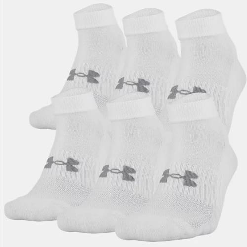 Under Armour Training White Cotton Low Cut 6-Pack Socks